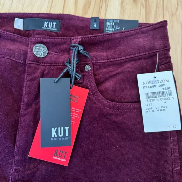 Kut From the Kloth Diana Ab Fab Skinny Corduroy - Wine - Picture 4 of 5
